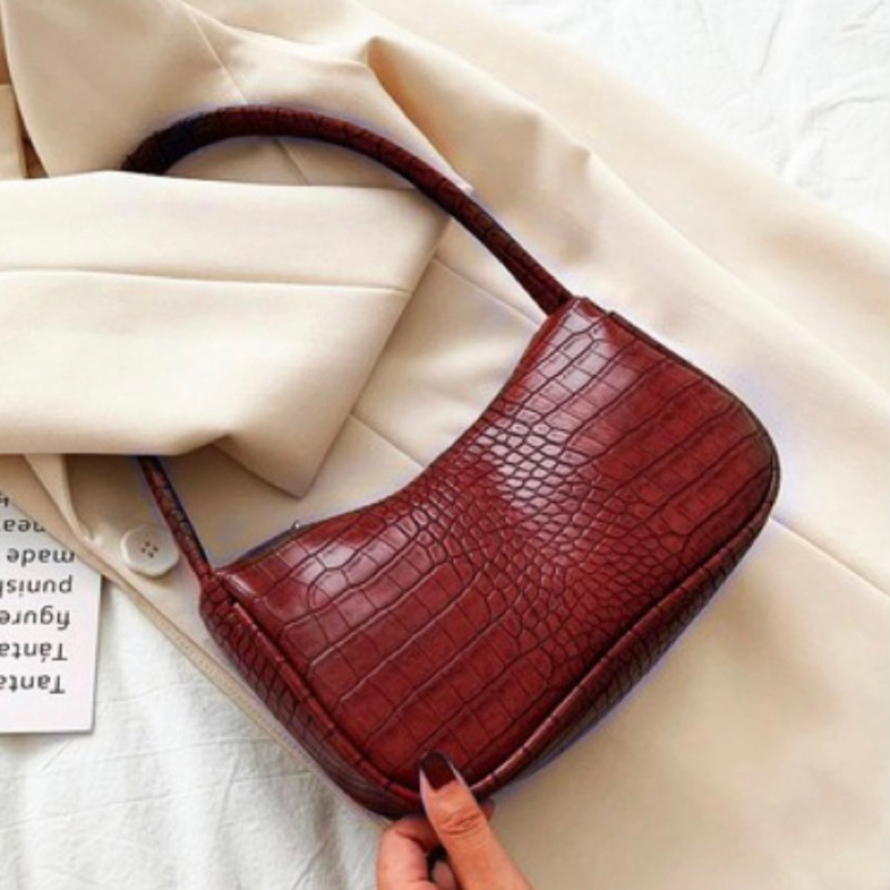 Tas Croco Shoulder Vintage