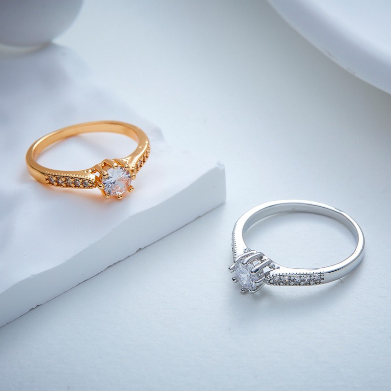 Cincin Titanium Zircon Tahan Karat Dewasa Premium