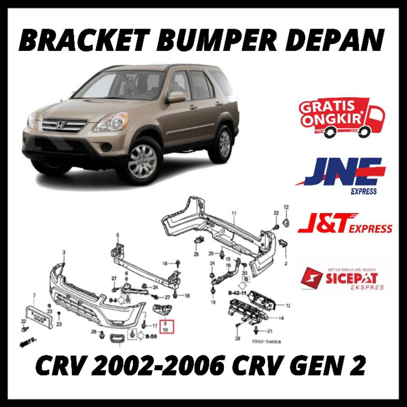 Bracket Braket Bumper Bemper Depan Crv 2002 2003 2004 2005 2006 Crv Gen 2