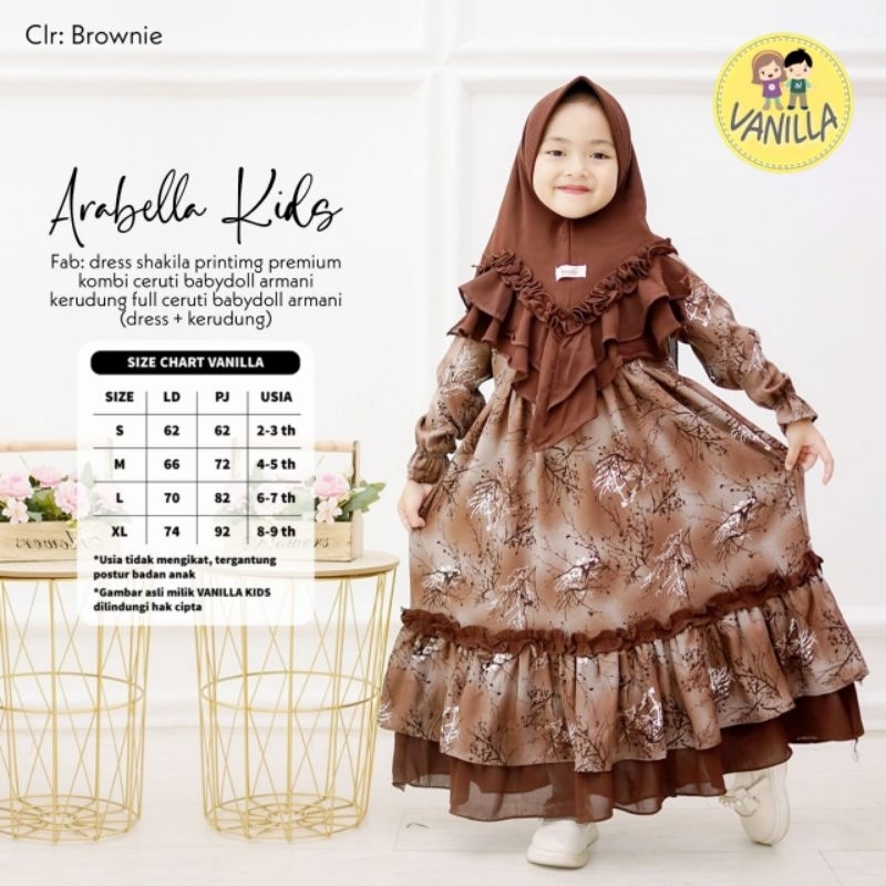 Arabella Set Kids by Vanilla Kids / Baju syari anak / set anak / gamis anak