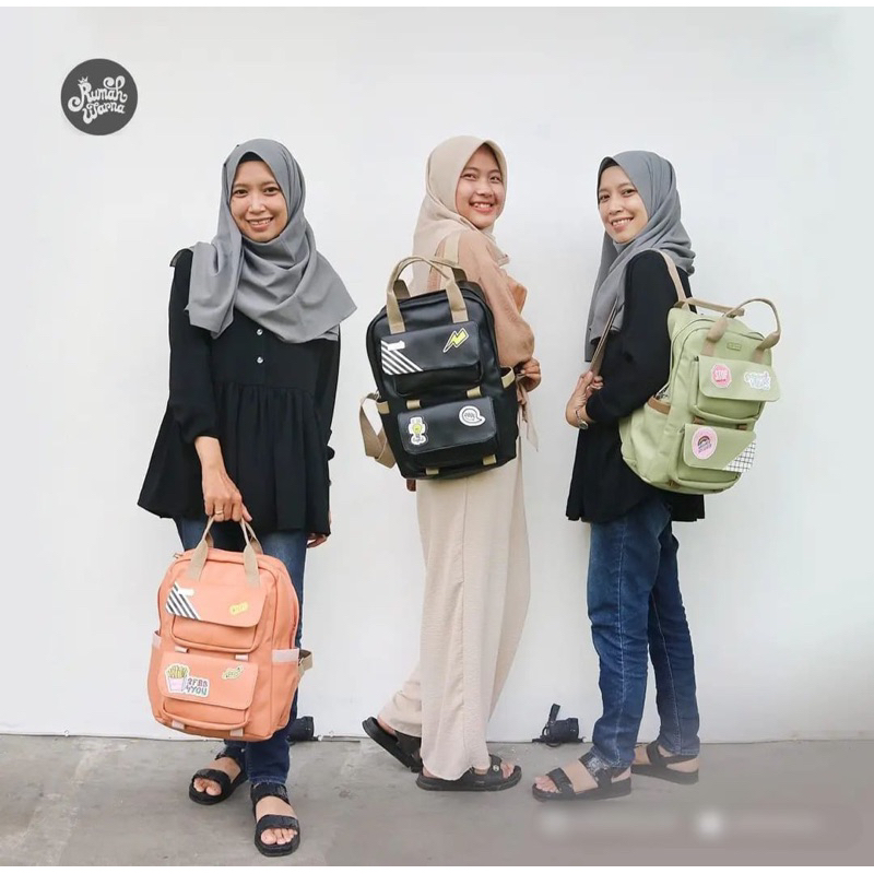 [TERMURAH] Ransel Lili Motif - Tas Rumah Warna
