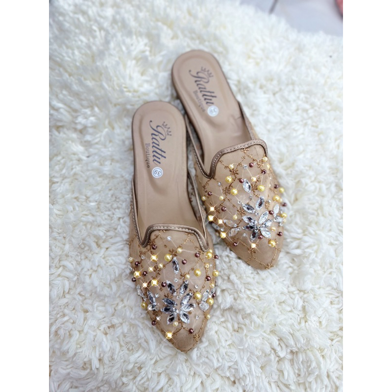 RATTU BOUTIQUE-Termurah!!! Heels brukat payet 3cm series 5warna / wedding shoes / sepatu pengantin / sepatu tunangan / sepatu wisuda