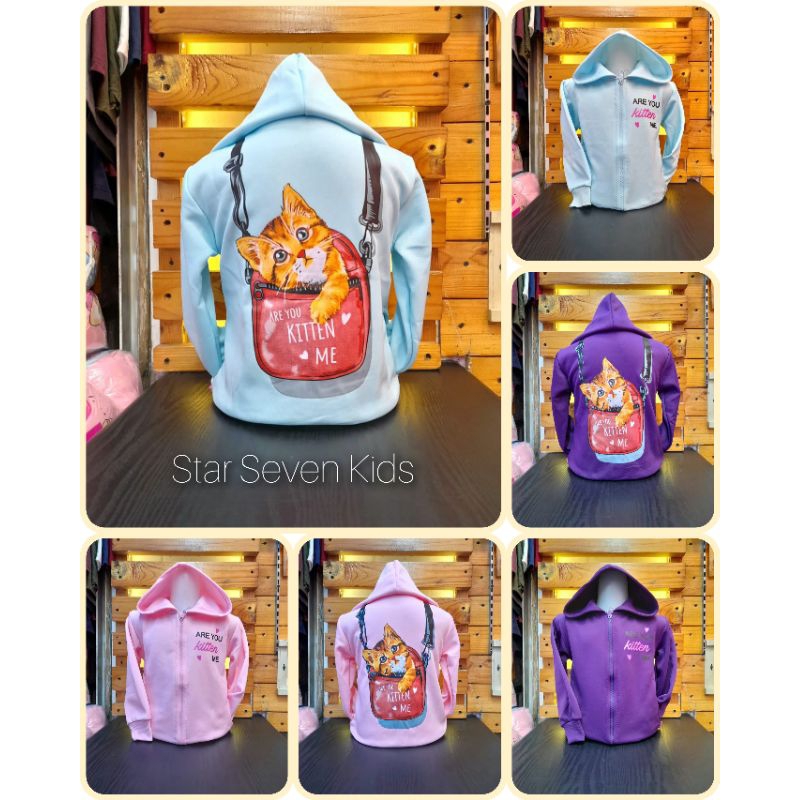 Model Baru/Jaket Anak Perempuan Cat Kitten/Kids Jacket/Jaket Anak Perempuan Kekinian/Jaket Anak Pere