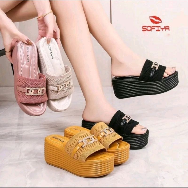 SANDAL WEDGES WANITA IMPOR SOFIA MODEL KEKINIAN/WEDGES SOFIA TERBARU