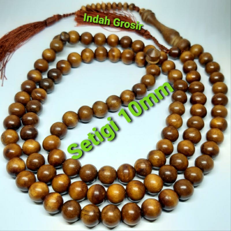 Tasbih Kayu Stigi Setigi Atau Santeki 10mm 99Butir Original