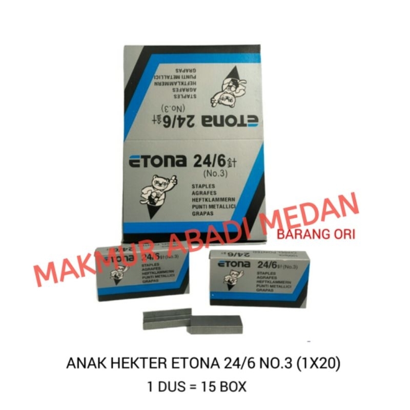 

Anak Hekter ETONA No.3 Isi Hekter 24/6 Staples (isi 20Box Kecil)