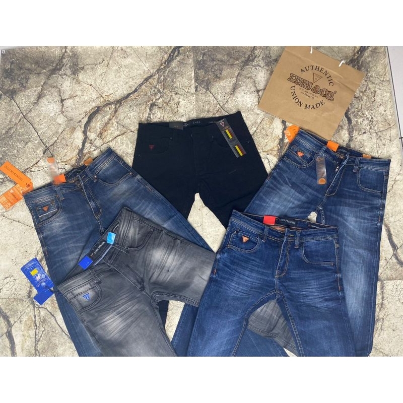 Celana Denim Lues Greed Quality Premium Terbaru/Calana Denim Pria Streat Slimfit Terlaris/Celana jen