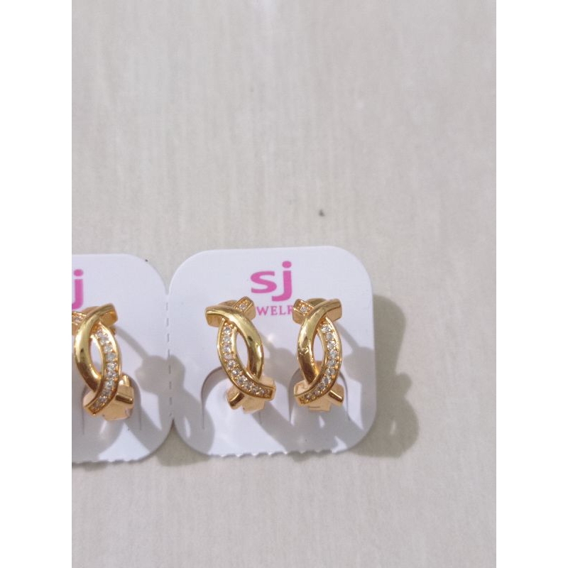 Anting Xuping Anting Dewas Klip Permata