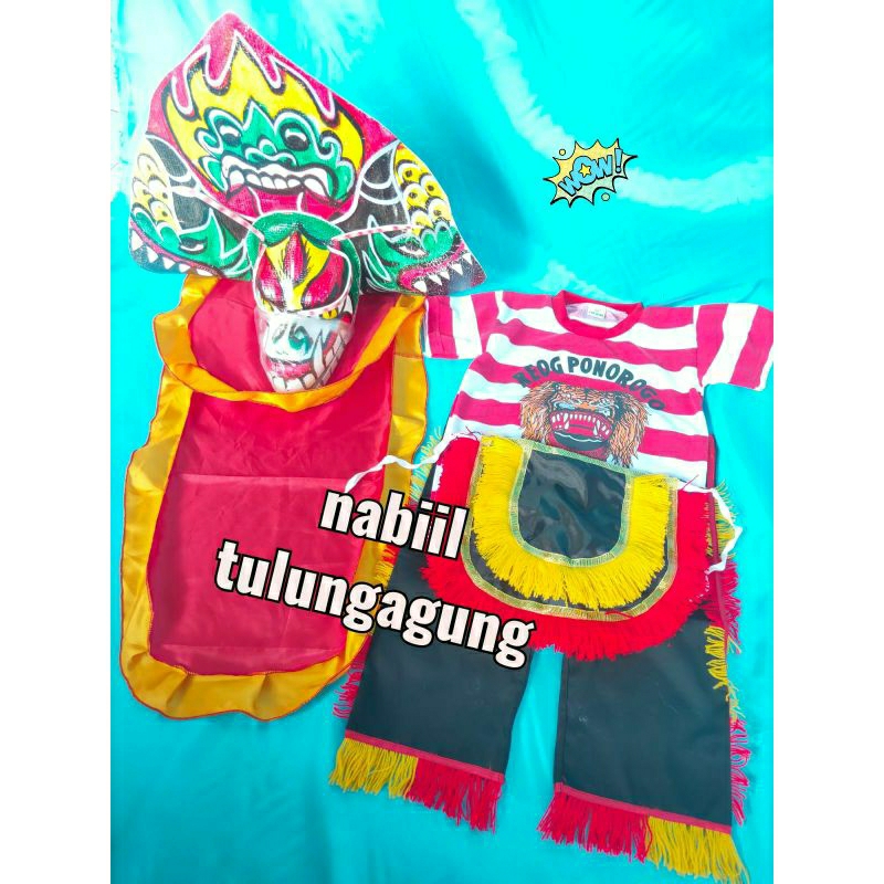 Setelan reog celana barongan kaos reog anak