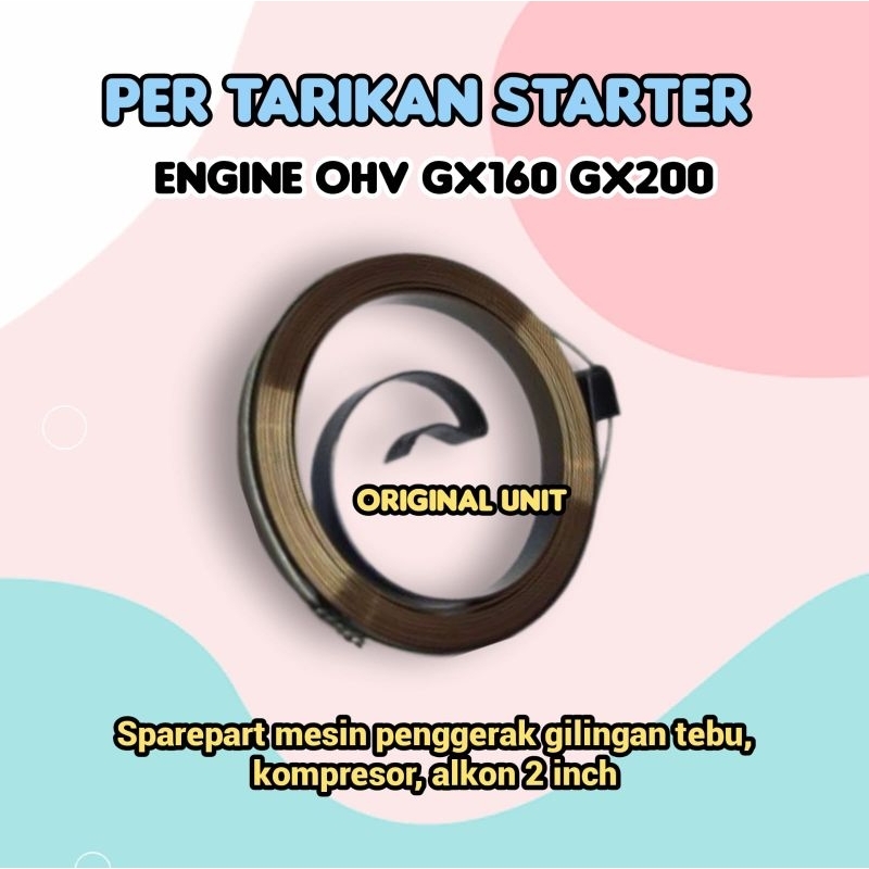 Spring starter engine OHV GX160 GX200 | per tarikan engkol slah stater - part mesin penggerak bensin