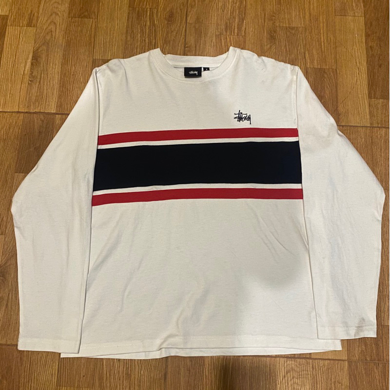 stussy crewneck ls block original LIKENEW