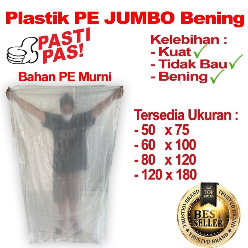 

Plastik Pemungkus Bahan PE JUMBO Bening non - Recycle 50, 60,80,120