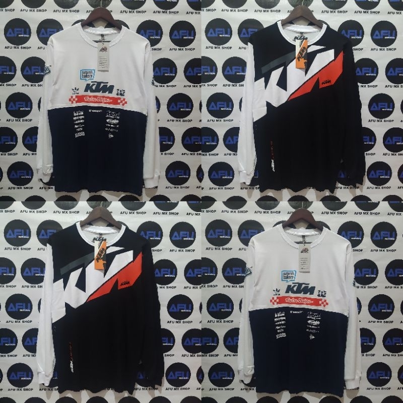 KAOS LENGAN PANJANG TSHIRT TRAIL CROSS KTM PUTIH NAVY HITAM RIB