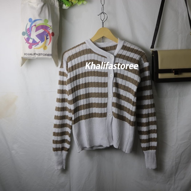 Kardigan rajut wanita/Kardigan rajut stripe/Kardigan rajut/MADDY CARDIGAN