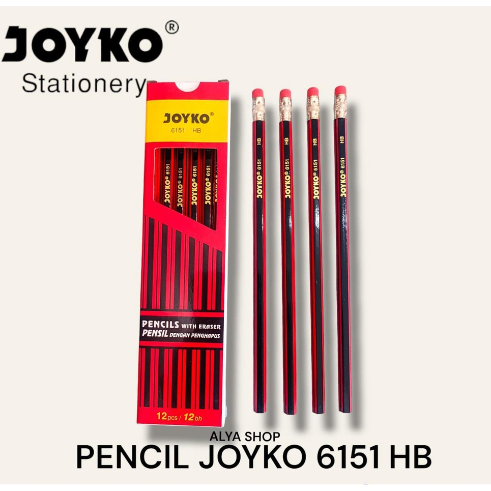 

PENSIL HB JOYKO 6151 DENGAN PENGHAPUS / PENSIL HAPUS