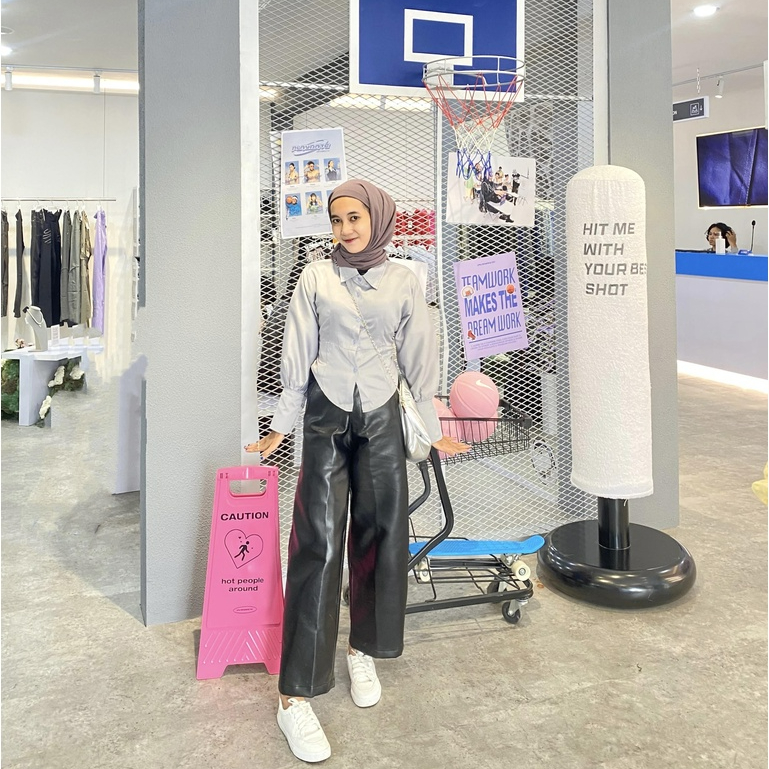 Orlin Kemeja Korset Wanita - Corset Shirt Long Sleeve - Atasan Kemeja Puff Blouse Top Wanita - Kemeja Kerja Wanita - Kemeja Corset Lengan Panjang - Blouse Satin