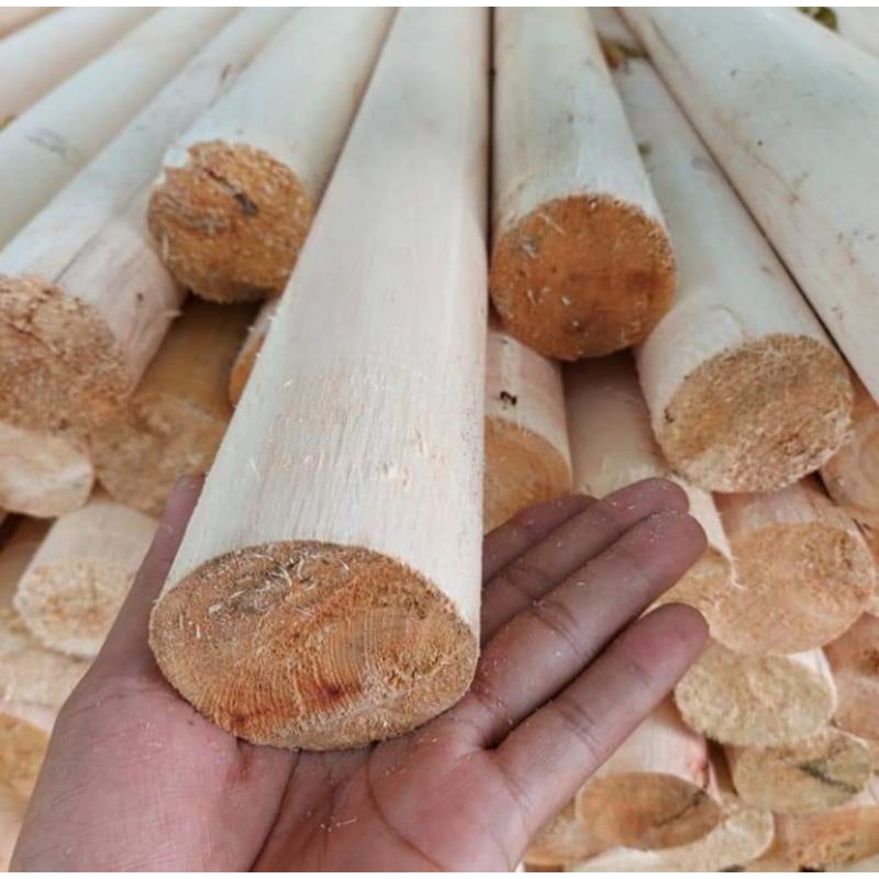 Tongkat Kayu Dowel Kayu Sengon / Albasia / Albiso / Ampulur Diameter 6CM Panjang 120-130cm