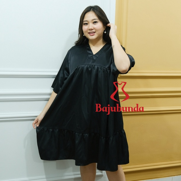 LD 130 Dress Jumbo Daster Big SIze Wanita Baju Oversize Bajubunda Temasilk