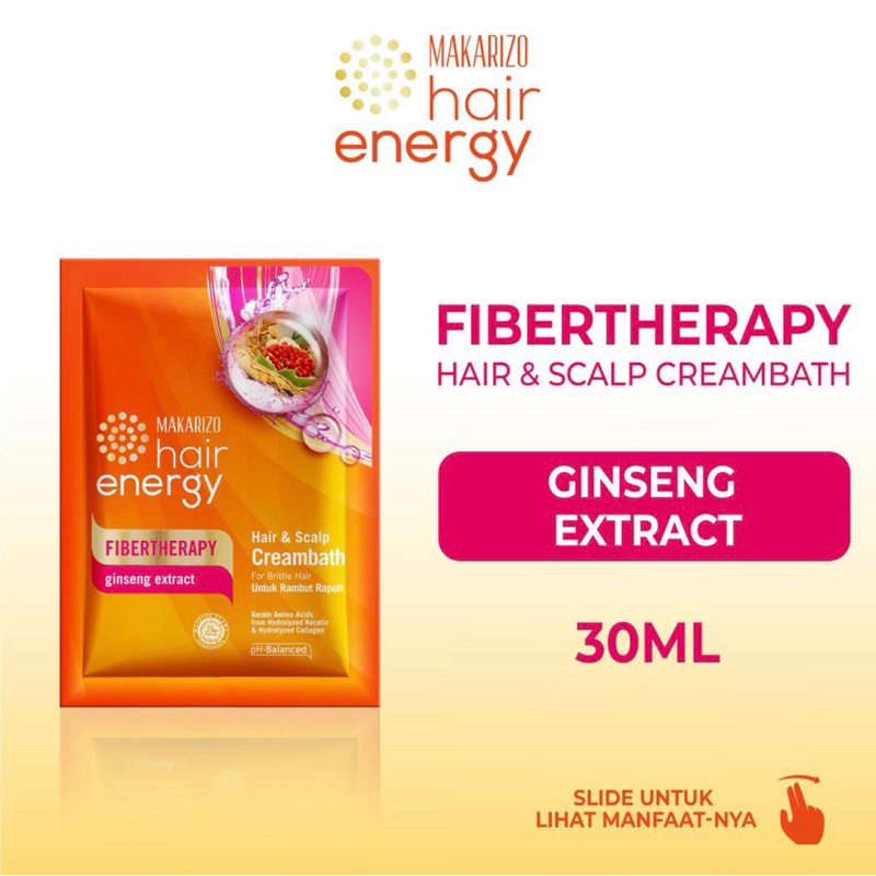 Makarizo Creambath Sachet Fibertherapy Hair Energy Hair &amp; Scalp Masker Rambut Krimbat Saset