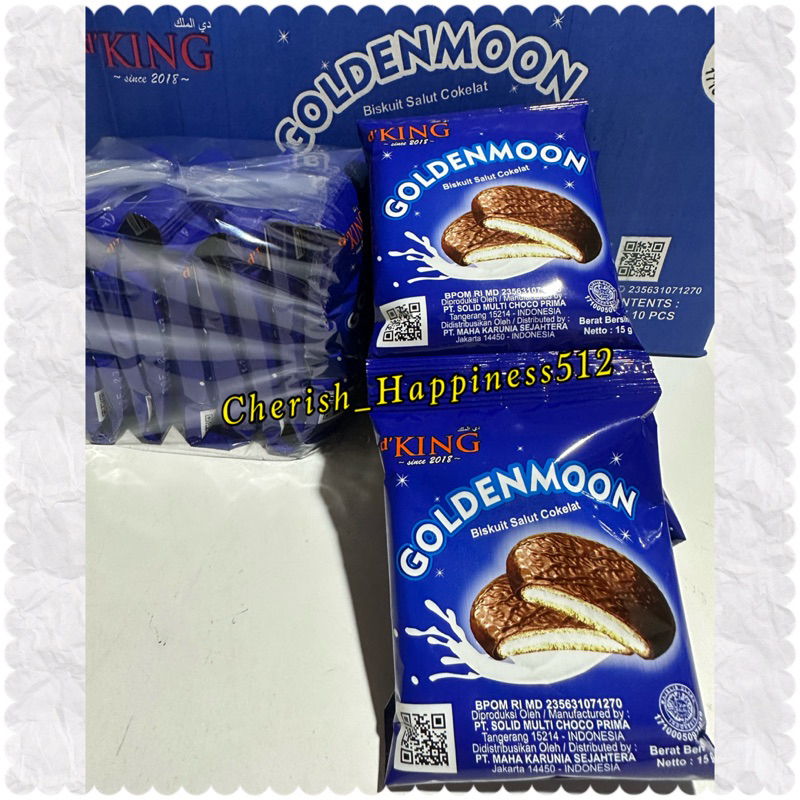 1 Pack isi 10 Sachet D’KING Goldenmoon ~ Biskuit Salut Cokelat