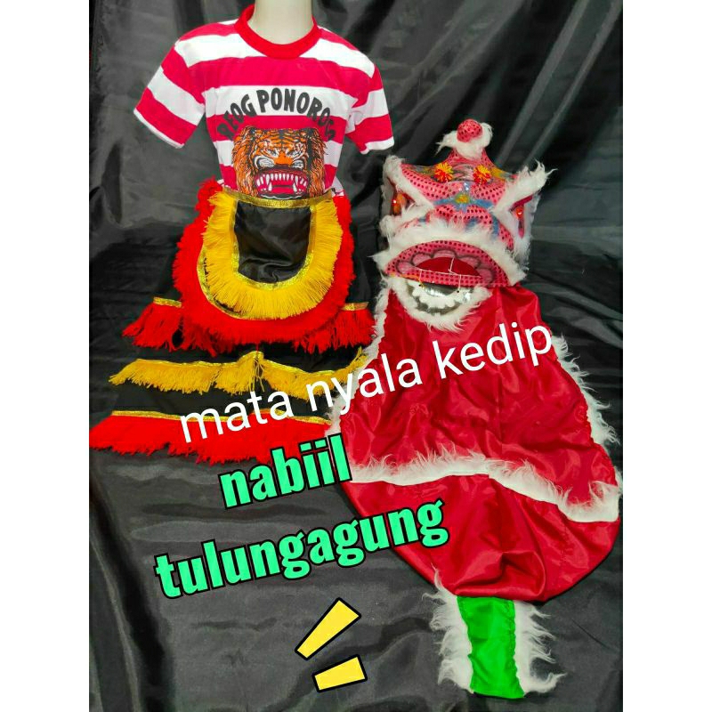 setelan kaos barongsai anak lampu mata nyala kedip