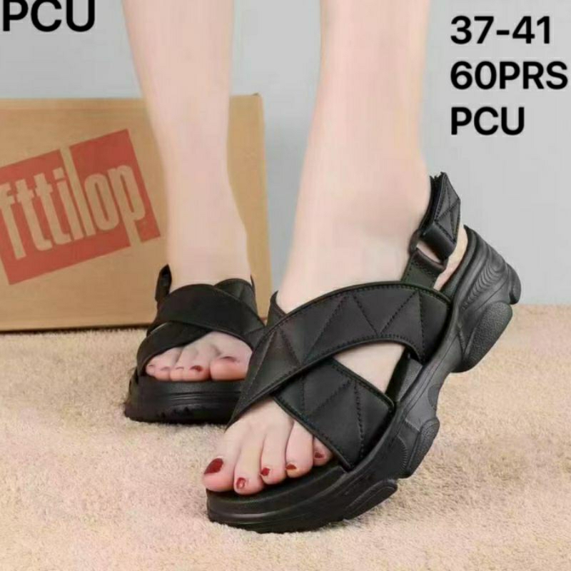 2201-T1 Original Balance Sandal Sepatu Wedges Selop Wanita Gladiator Tali Import Karer Sendal Cewek Slop Gunung Jelly Terbaru Silang Cross Velcro Tebal 2201 Oline Impor Perempuan Kekinian Viral 2201-K14