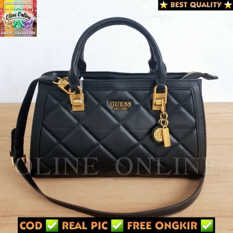 tas abey satchel big size shoulder jinjing crossbody selempang quilted embosses black white pink brown black gs ready stock cirebon kuningan majalengka losari sindang laut indramayu kadipaten brebes tegal instan gb