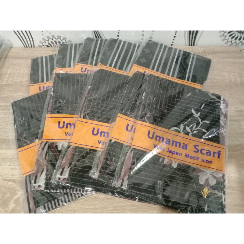 AM | Segiempat Umama Voal Japan Motif Seragaman Series Black/Hitam