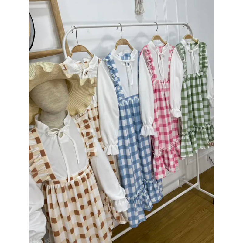 Baju Anak Perempuan Gamis Remaja Tanggung Murah Kekinian Semi Overall Bahan Voxy Premium