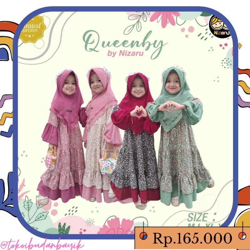 GAMIS ANAK QUEENBY by Nizaru/Gamis anak