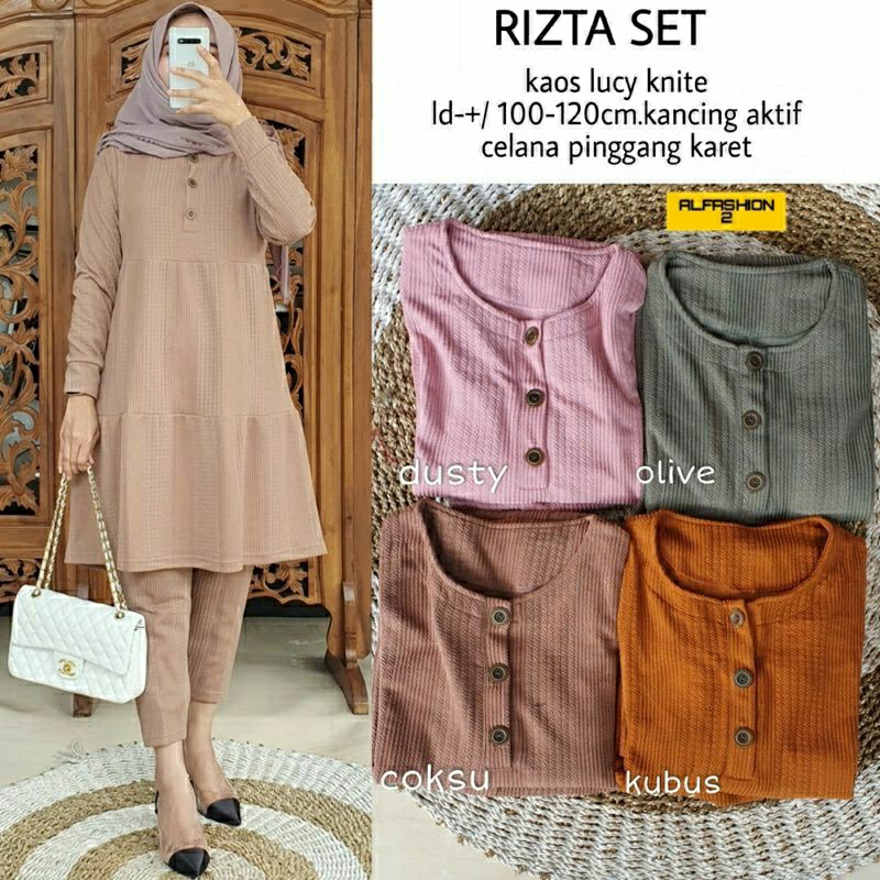 Rizta Set, SETELAN WANITA CANTIK MODIS FIT XXL LD 100-120 BAHAN KAOS LUCY KNITE IMPORT TERMURAH OOTD KEKINIAN TERLARIS