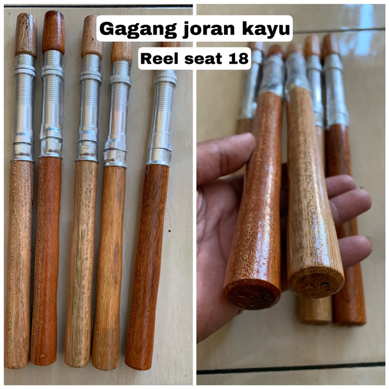 Gagang joran kayu reel seat 18 alumunium polos
