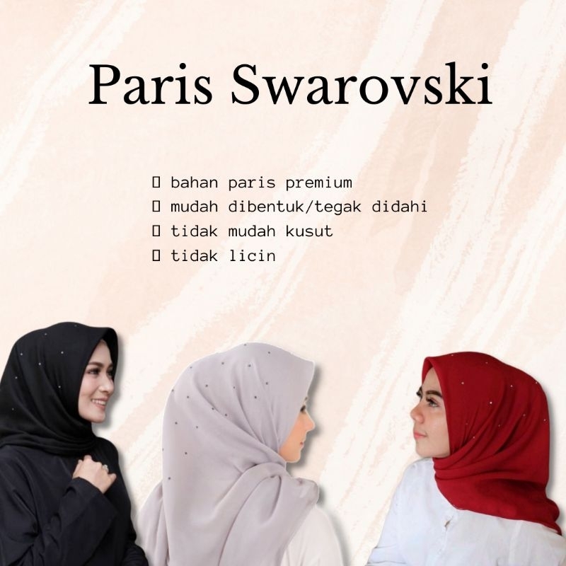 hijab segiempat payet/paris premium voal swarovski/kerudung segiempat payet tabur