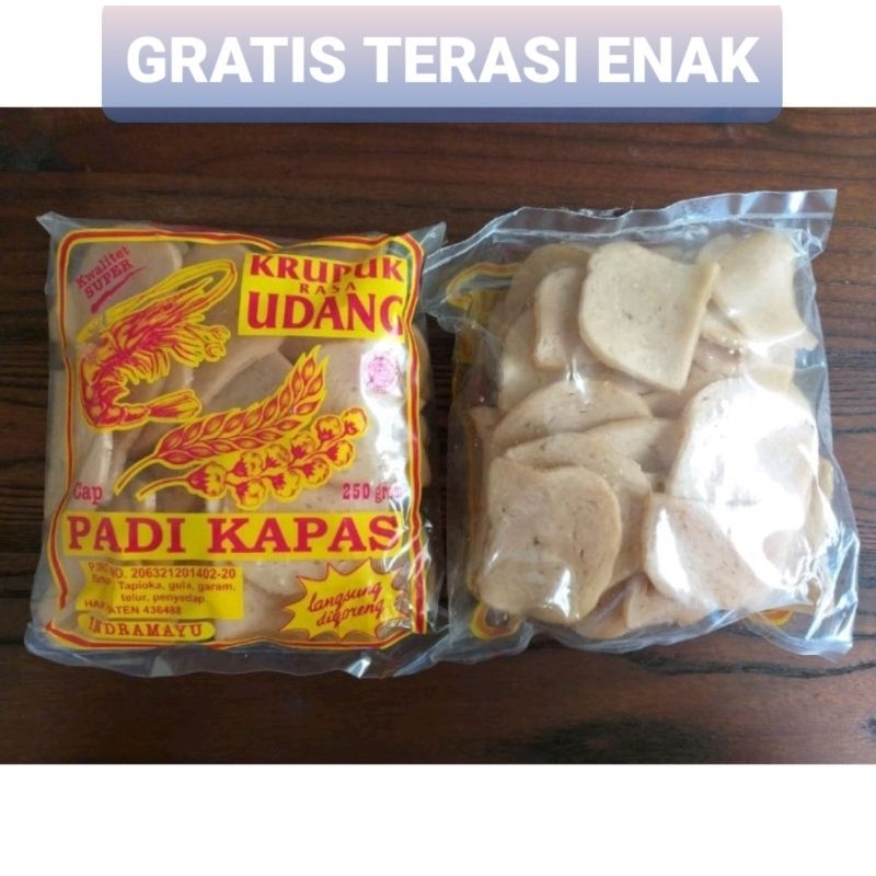 

Kerupuk Udang Padi Kapas 250g ASLI INDRAMAYU GRATIS terasi ENAK khas Cirebon