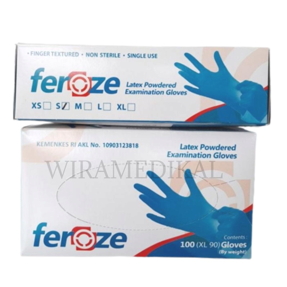 Sarung Tangan Medis Feroze / Latex Powdered Examination Gloves Feroze