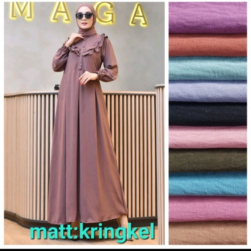 Gamis Zahra Crincle Import Busui Rempel Kriwil