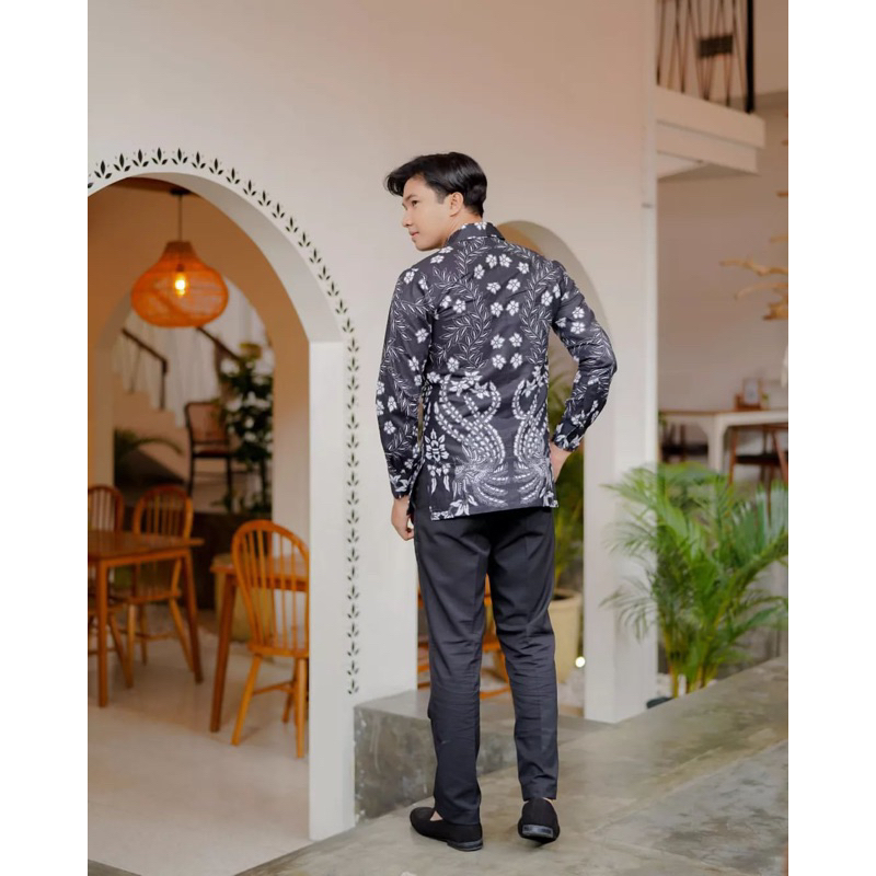 KEMEJA BATIK PRIA LENGAN PANJANG SIZE M L XL XXL  BSWART BatiK HRB026 Kenongo Hem Panjang