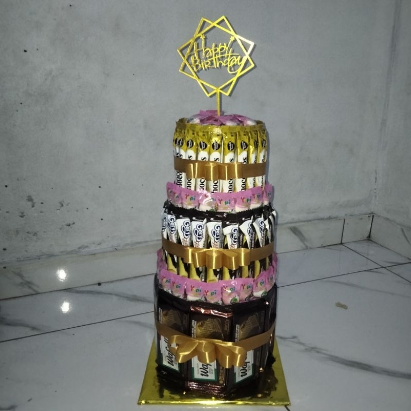 

Snack tower ulang tahun anak tiga susun