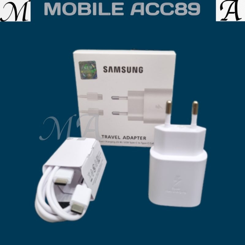Charger Samsung 25W USB C To C Super fast charging Original Samsung Galaxy A05 / A05S / A55 / A54 / A53 / A52 / A14 / A35 / M14 / A32 / A04S / A24 / A34 / A33 / A73 / A25 / A13 / A23 / A15 / S21 FE / S21 Ultra / S22 / S22 Plus / S23 / S23 FE / S24 Ultra