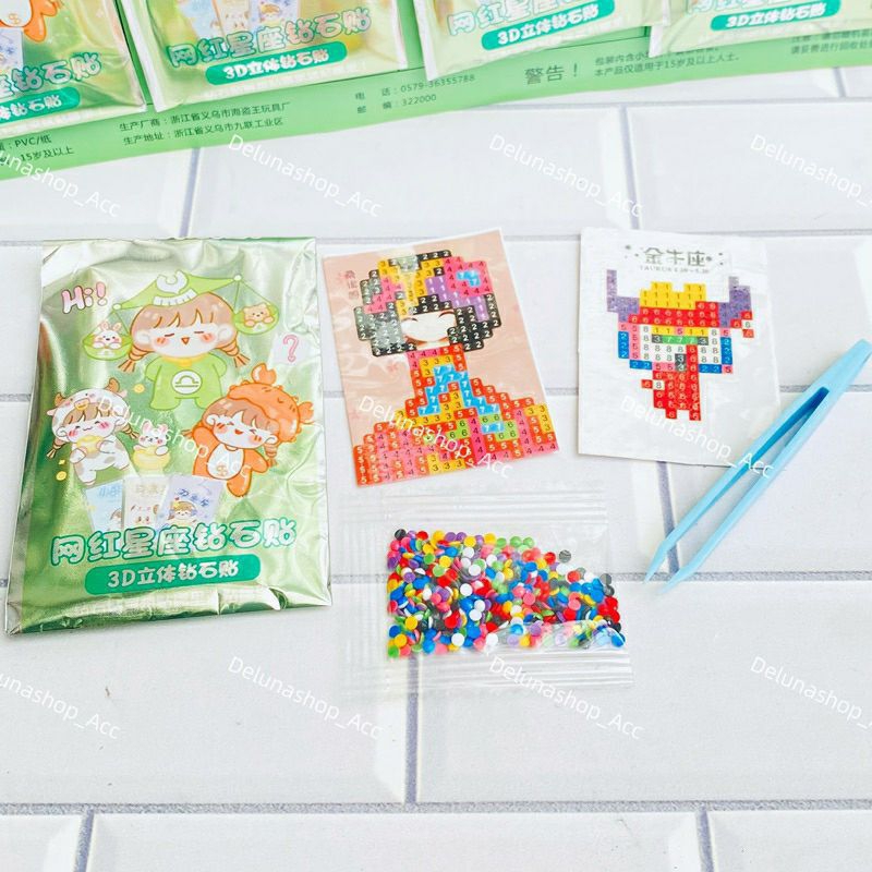 Mainan stiker manik DIY menempel sticker manik diamond | aktivitas anak paud menempel sticker diamon
