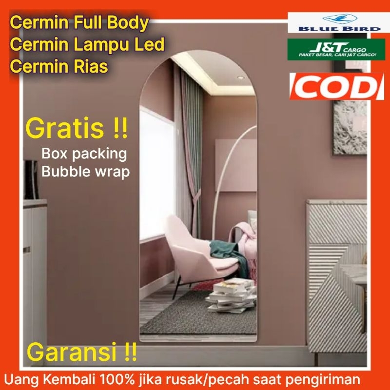 Kaca Cermin Besar Cermin Lampu Oval Bulat Led Aestetick Wastafel Ruang Tamu DekorasiCermin Lampu Led