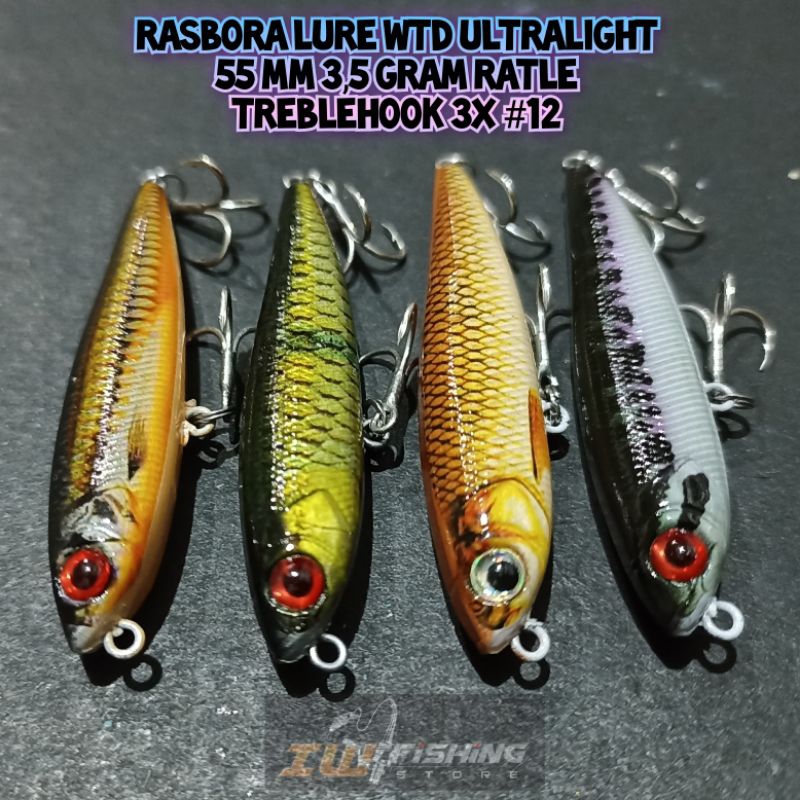 rasbora lure pensil 55f wtd (walking the dog) 5,5 cm 3,5 gram ada ratle