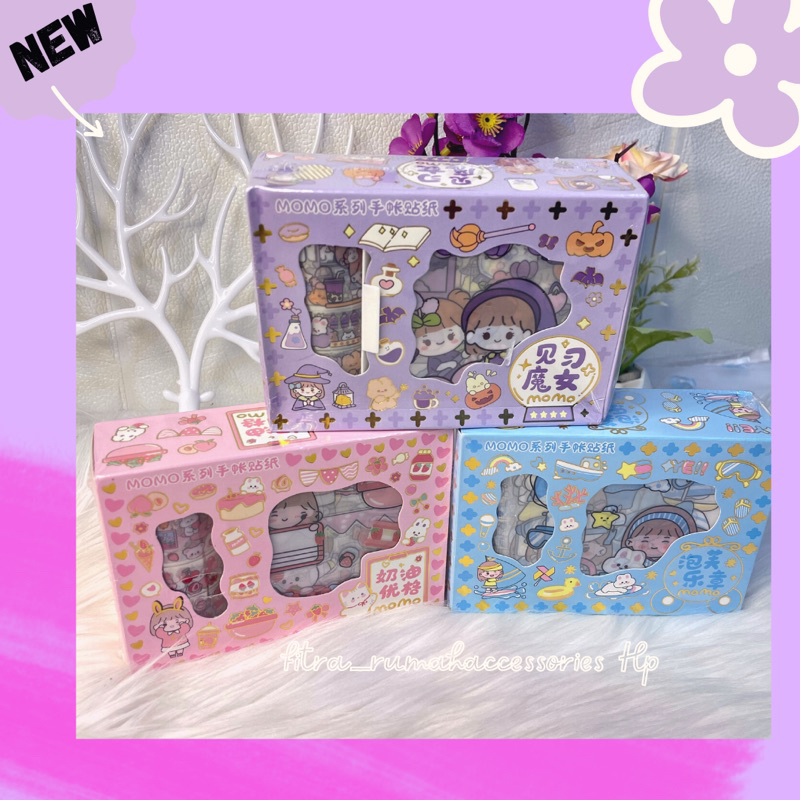 

Sticker Viral Momo Korea 2D Lembar Stiker Momojan Multifungsi Diy Tahan Air Stiker Anak MOMO 10 Lembar + 4 Roll Stiker DIY