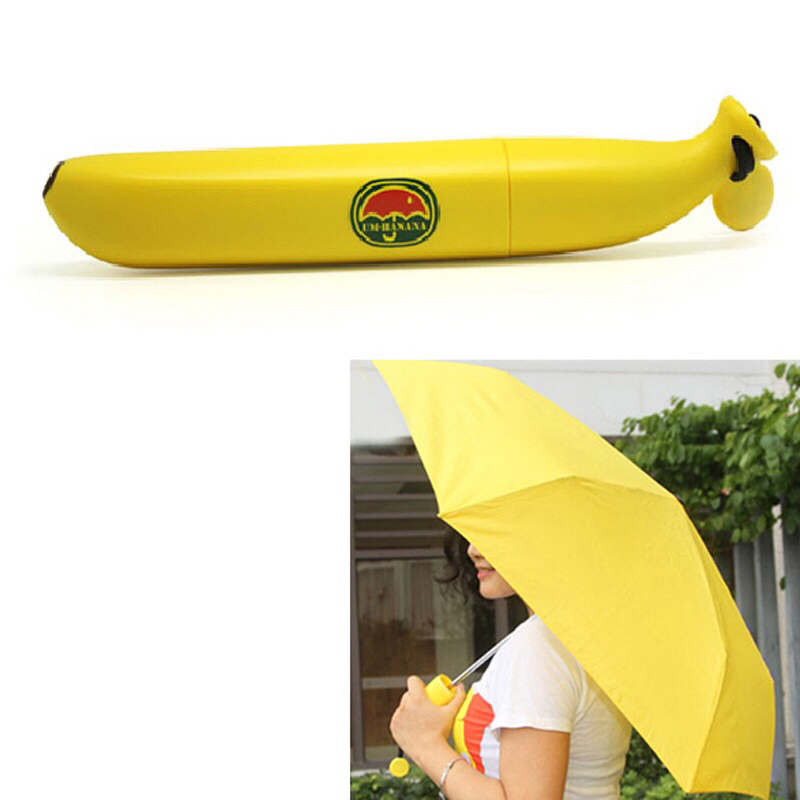 Payung Lipat Mini Umbrella Desain Pisang Banana UV Protection