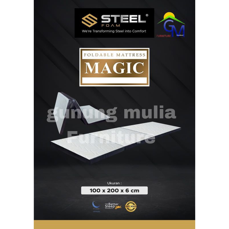 Matras Kasur Busa Tilam Lipat Magic Fordable 3 Kaki, Steel Foam Tempat Tidur Mattress