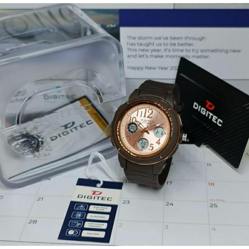 DIGITEC 4091 ORIGINAL JAM TANGAN DUALTIME WANITA KASUAL DG TERLARIS