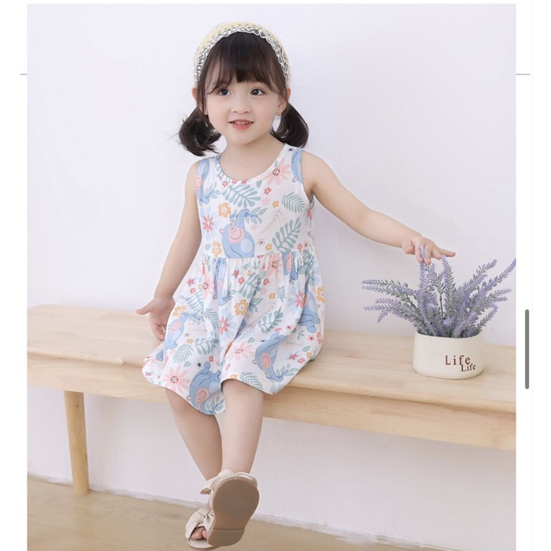 Dress Anak Perempuan Bahan Katun Adem Baju Terusan Anak Perempuan Korean Look Dress Anak Cewe Lucu Dress Anak Murah