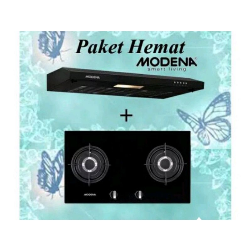 Paket Kompor Modena Bh 0725 / Bh 5725 Aabk dan Cookerhood modena Px 9002 /2 Blower