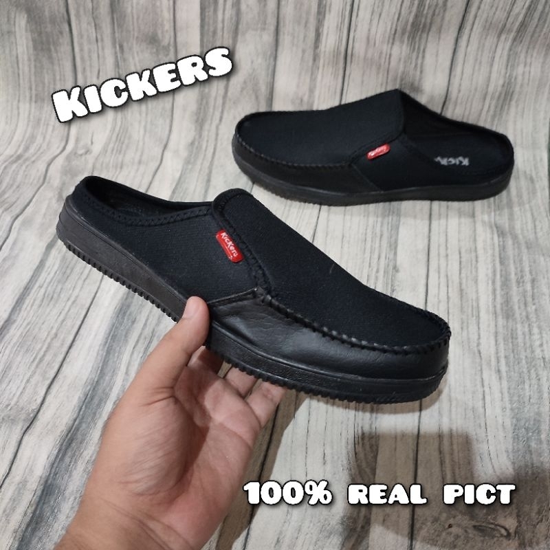 kickers slipon sepatu pria navy kasual