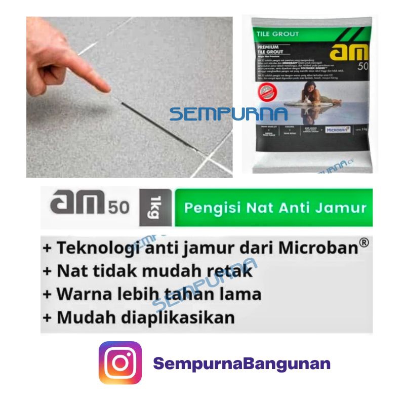 Semen pengisi nat anti jamur AM 50 AM50 Burgundy Frosty Pink Dark Green hijau tua merah muda